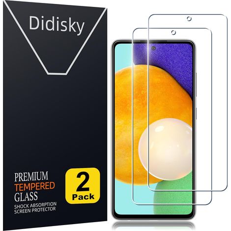 Lot de 2 Protecteur Verre Trempé pour Samsung Galaxy A52 4/5G, A52S 5G, A53 5G, Film Protection écran, résistance aux Rayures, dureté 9H, Pas de Bulles, Haute définition, Facile à Utiliser (1/5)