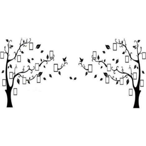 Arbre Autocollant Muraux 3D Autocollants DIY Cadre de Photo Stickers Mural Arts Décorations pour Garderie, Chambre, Salon, Chambre (Noir Gauche, M: 150 210CM) (1/5)