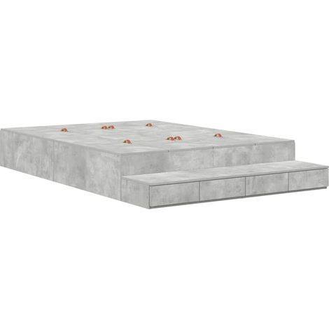 Maison Exclusive - Aufbewahrungsbettgestell Beton Grau 150 cm Hol