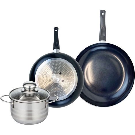 Ensemble de 2 Poêles de cuisson 20 et 24 cm et 1 faitout 14 cm Elo Prima Brillant (1/5)