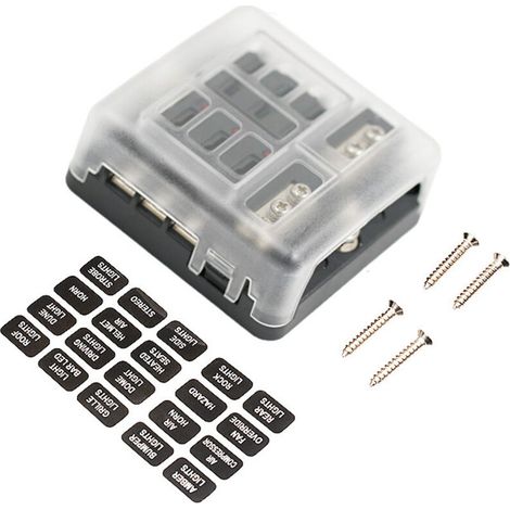 1 Piece 6 Way DC 12V-24V Blade Fuse Box Holder Fuse Block with LED Indicator Protective Cover for Automotive Car Boat Marine Trike (1/5)