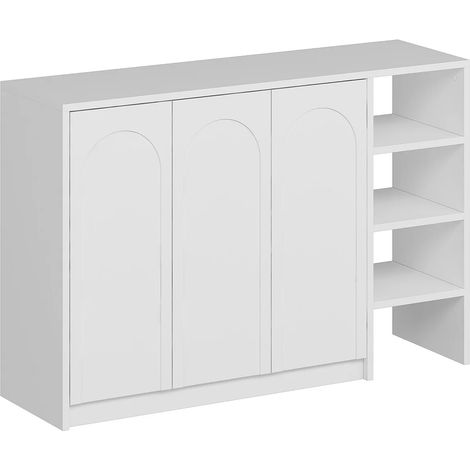 Meuble à chaussures avec 3 portes et 3 niches - Blanc - NALYRA (1/5)