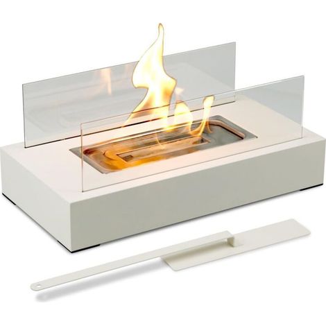 Tischkamin für Balkon, Dekoration, drinnen und draußen, Lagerfeuer-Atmosphäre, Weiß (1/4)