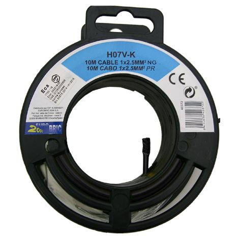 10m cable unipolar H07V-K 2,5mm2 negro