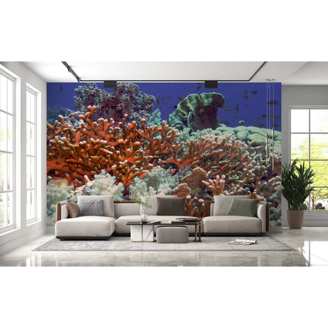 Papier peint nature barriere de corail multicolore sous leau - 150 x 250 cm (1/2)