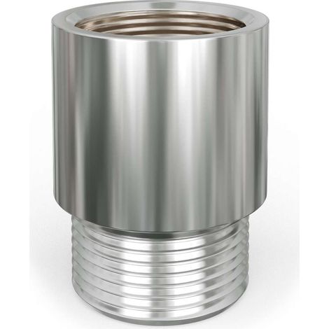 Radiator Valve Tail Extension 20mm 1/2" MxF - Chrome (1/2)