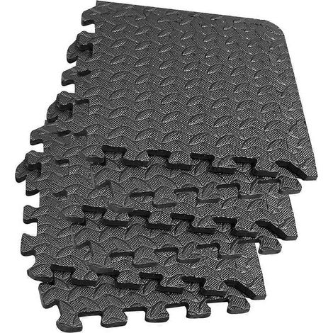 Tapis de sol Leaf Grain, coussin de gym EVA compatible, 6 pièces, tapis de sol emboîtables (1/5)