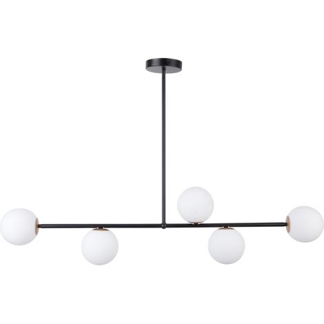 Plafoniera Gama moderna nera 5 sfere vetro G9 Sigma (1/3)