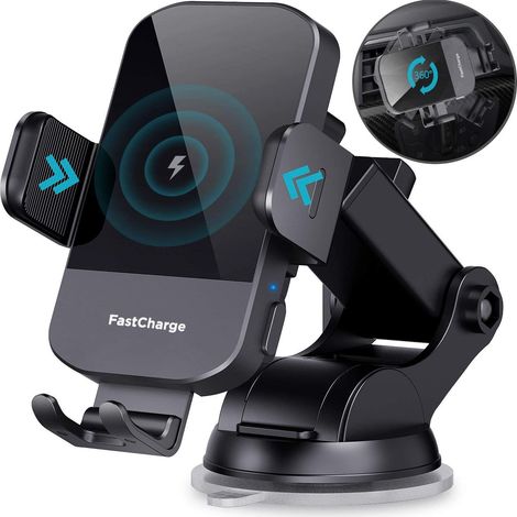 Supporto per telefono da auto a induzione da 15 W, caricabatterie wireless Qi per auto a induzione magnetica per iPhone 15/14/13/12 Pro Max Mini Plus Samsung S23/22/21 Utral, CARICABATTERIE WIRELESS C