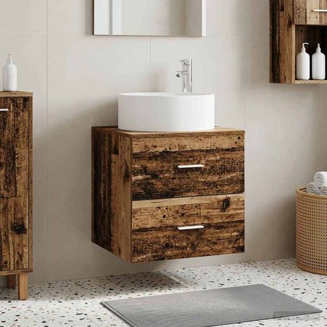 vidaXL Vanité de lavabo mural Bois ancien 49,5 x 44,5 x 65,5 cm (1/5)