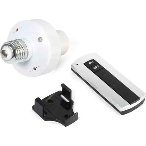 Douille E27 - Avec Télécommande Sans Fil - Pour Ampoule E27 - Support Intégré - Réglage Intensité Lumineuse - 1 Pièce (1/5)