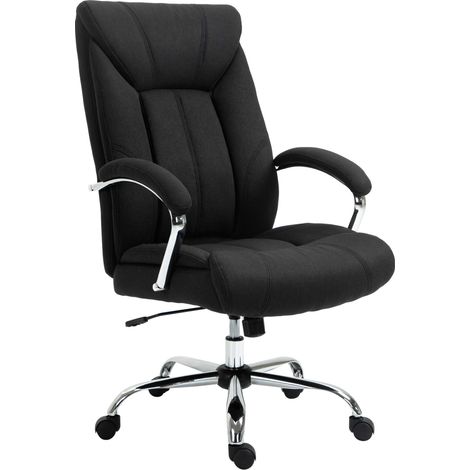 Ergonomischer schwarzer Bürostuhl, hohe Rückenlehne, höhenverstellbar, Wippfunktion, 65 x 78 x 118 cm