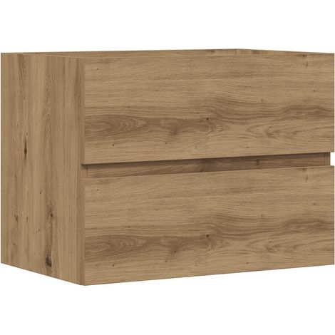 vidaXL Mobiletto da Bagno Rovere Artigianale 60x38,5x45 cm