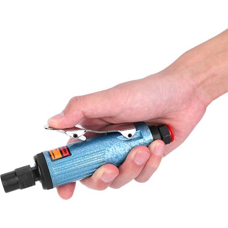 Meuleuse droite pneumatique AT-7032B en alliage d'aluminium bleu - Outils de meulage pour pièces formées (1/5)