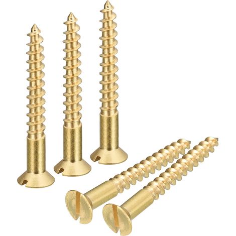 10pcs Laiton Bois Vis M5 x 40mm pour Travail Bois Meubles (1/5)
