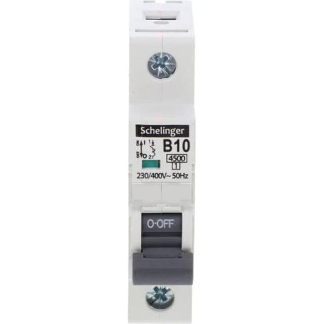 Interruttore automatico 1P B 10A 4,5kA AC Schelinger A02-G7-1P-B10