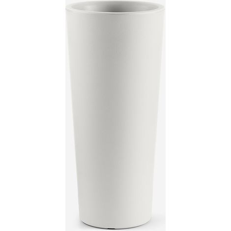Vaso da giardino alto in polietilene resistente Gaia 70 - Bianco (1/4)