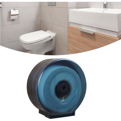 Distributeur de Papier de Toilette Grande Capacité Monté au Mur en Plastique pour Hôtel KTV Mall Bleu (1/5)