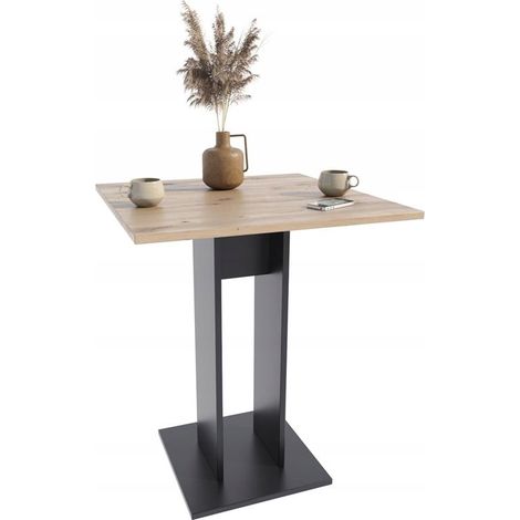 Table Basse JULA - Artisan-Noir - 70x70cm - Chêne Artisan/Noir (1/5)
