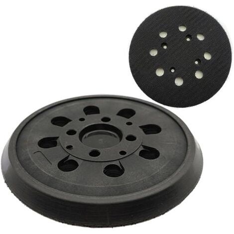 Plateau Ponceuse pour Bosch PEX 300/400 AE, Plateau de Poncage 125mm, 8 Trous avec Hook et Loop, Compatible avec Ponceuse Bosch (Noir) (1/4)