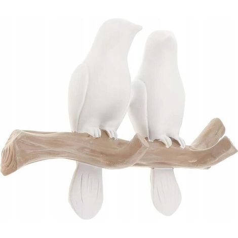 Patère Design Oiseau sur Arbre, Patère Porte Clés Murale d'Entrée, Patère Décorative 2 Oiseaux (1/5)
