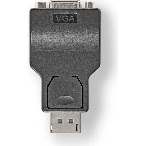 Adaptador DisplayPort DisplayPort macho VGA Hembra 15p 1080p Niquelado Recto Redondo ABS ABS Negro Caja