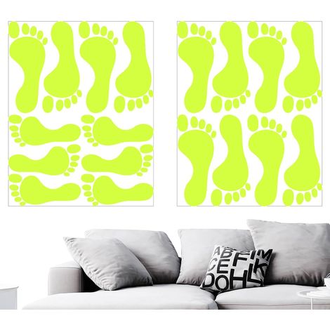 Autocollants phosphorescents pour,2 feuilles d'autocollants d'empreintes de pas Halloween, autocollants (1/5)