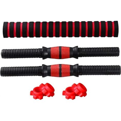 VVSUN Lot de 2 barres d'haltères réglables de 40 cm et 1 tige de connexion de 40 cm pour salle de sport et maison (1/5)