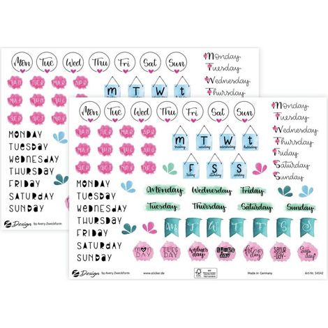 Avery 54542Z etiqueta decorativa engomada Papel Multicolor Desmontable
