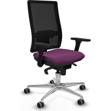 Horna sincro malla negra similpiel morado brazos 3D base aluminio  ruedas 65mm engomadas (1/5)