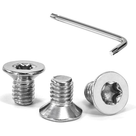 30 vis à tête fraisée torx m6 x 10 mm, acier inoxydable a2, filetage complet, avec clé t30, pour métal et mécanique (1/5)