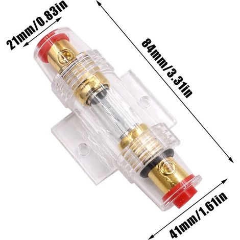 Aougo – Portafusibili impermeabile da 60A – Confezione da 2 – Resistente agli urti – Per circuiti audio per auto – Tubo in PVC con doppia guarnizione (1/4)