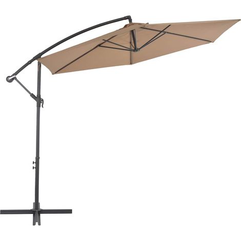 Maison Exclusive - Parasol de jardin en porte-à-faux et poteau en aluminium taupe