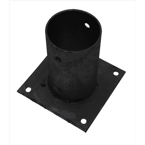 Support de poteau rond noir sur plaque 8,1 x 15 cm À l'unité (1/2)