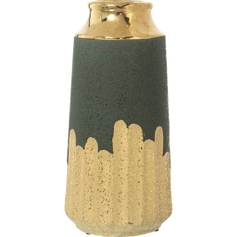 Vase Céramique Vert/Or °14X30 Cm (1/3)