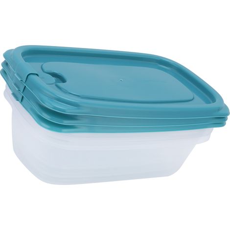3er-Pack rechteckige Aufbewahrungsboxen (830 ml) mit Deckel für den Kühlschrank, geeignet für die Küche (1/5)