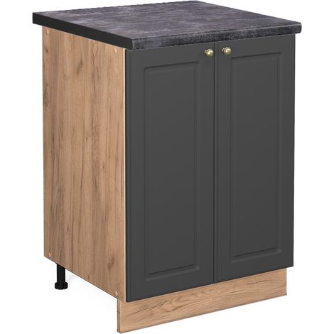 Küchenunterschrank Fame-Line, Anthrazit-Gold, 60 cm , AP Anthrazit, Vicco (1/5)