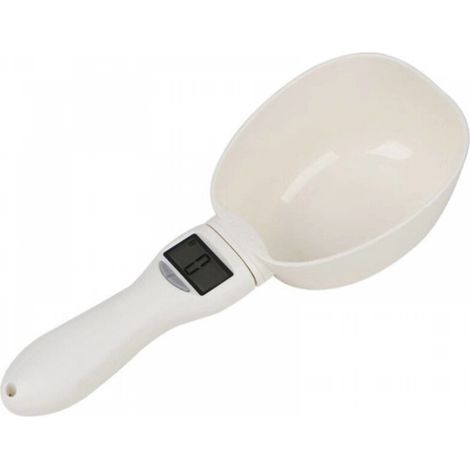 Cuillère doseuse pour aliments pour chats et chiens, 249,2 cm, blanche, 1 pièce, cuillère doseuse pour animaux de compagnie (chats et chiens). (1/5)