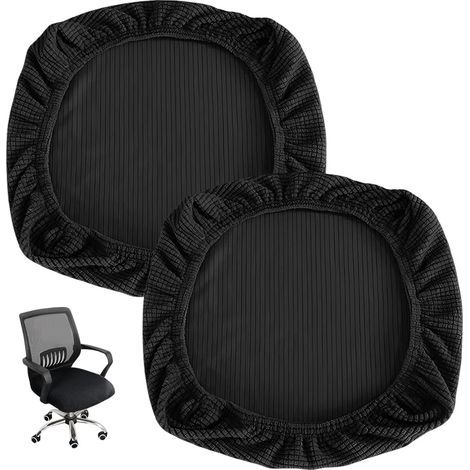 Noir 2 Housse pour Chaises Élastiques,Housse Assise Chaise Bureau,Housses Fauteuil Gaming,Protege Chaise Salle a Manger,Shousse Tabouret Pivotant,Housses de Siège de Chaises (1/5)