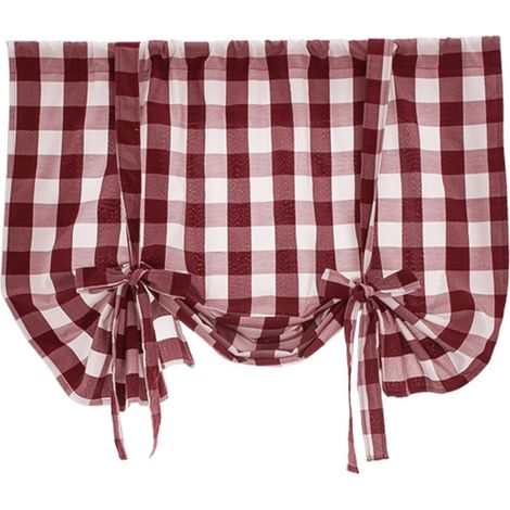 1 Rideau romain, motif treillis, coton ramie, pour cuisine, fenêtre (1/5)