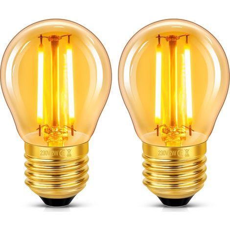 E27 2W Retro-LED-Glühbirne mit Filament, warmweißes Licht, nicht dimmbar, ideal für die Dekoration von Restaurants, Cafés und Bars, 2er-Pack (1/5)