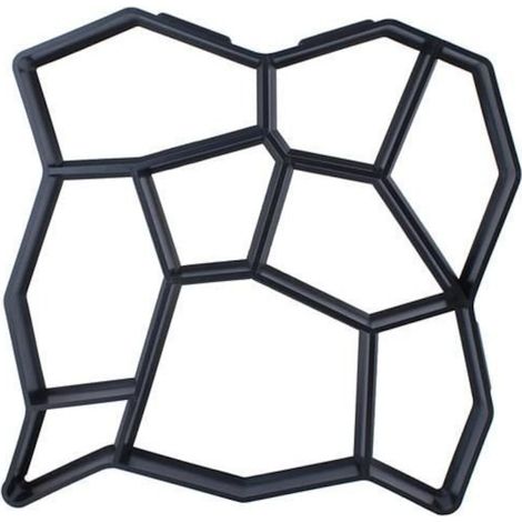 Moule pour dalles en béton coulé, Zola, motif irrégulier, réutilisable, plastique, 45 x 45 x 4,5 cm, noir (1/5)