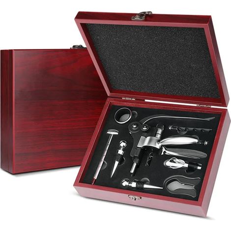 Tire Bouchon, 9 Pièces Ouvre Bouteille de Vin avec Boite Cadeau, Ensembles d'accessoires pour Vin (1/5)