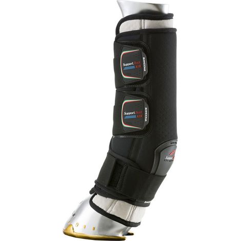 Pony, Nero: Stinchiere posteriori Zandonà da riposo o da trasporto per cavalli SUPPORT BOOT con sottofascia intercambiabile e chiusura elastica in tessuto a strappo