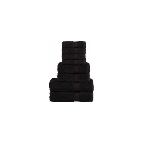 Juego de toallas premium 8 m² SOLUND Schwarz 600 g/m² - Crezuo (1/4)