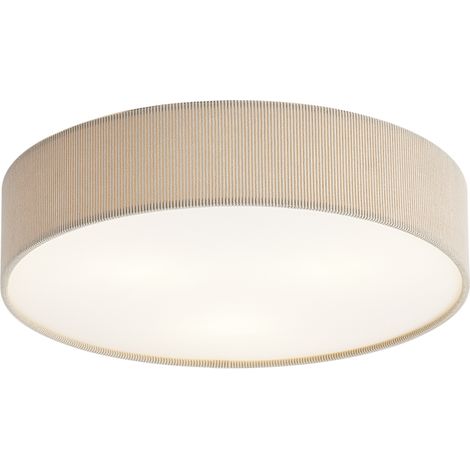 QAZQA Modern Ceiling Lamp Taupe with Velvet Shade 46cm 3-Lights - (1/5)
