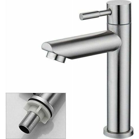 Robinet de lave-mains eau froide – Cuivre durable finition chromée – Débit 9 l/min – Cartouche céramique sans plomb – Barboteur amovible (1/5)