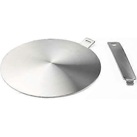 Adaptateur à induction, disque convertisseur pour plaque de cuisson à induction, diffuseur de chaleur avec poignée et base détachables 20 cm (1/4)