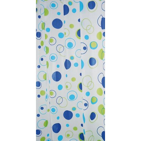 Rideau de douche 180x200cm, vinyle, bulles (1/2)