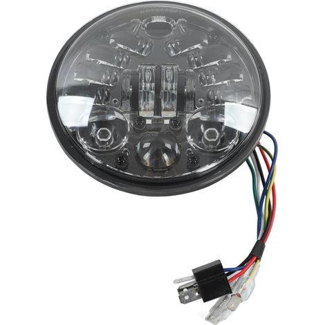 5,75-Zoll-LED-Motorradscheinwerfer, 6000 K weißes Licht, 3000 lm, Kühlkörper, wasserdicht, universell (1/5)
